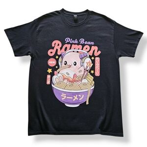 Pink Bean Ramen Kawaii "Maplestory" Graphic T-Shirt Size Large